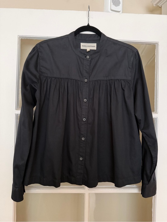 Mara Hoffman Other - Mara Hoffman Black Gathered Yoke Button-Down Shirt